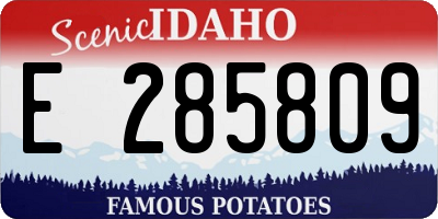 ID license plate E285809