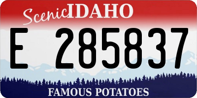 ID license plate E285837