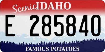 ID license plate E285840