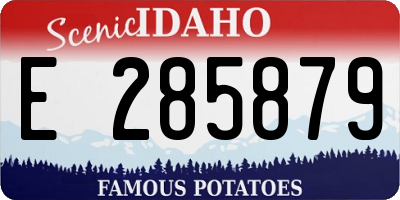 ID license plate E285879