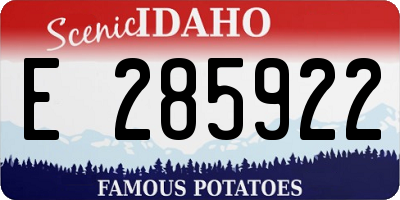 ID license plate E285922