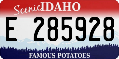 ID license plate E285928