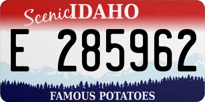ID license plate E285962