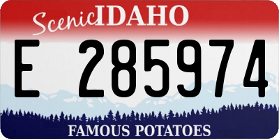 ID license plate E285974