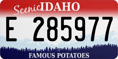 ID license plate E285977