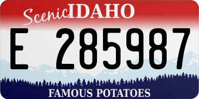 ID license plate E285987