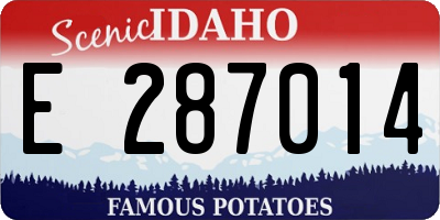 ID license plate E287014
