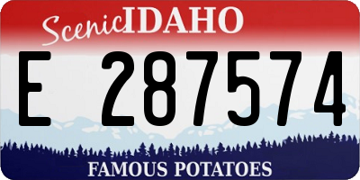 ID license plate E287574