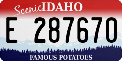 ID license plate E287670