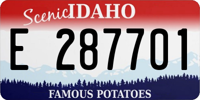 ID license plate E287701
