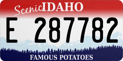 ID license plate E287782