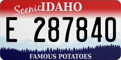 ID license plate E287840