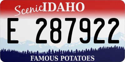 ID license plate E287922