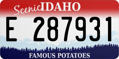 ID license plate E287931