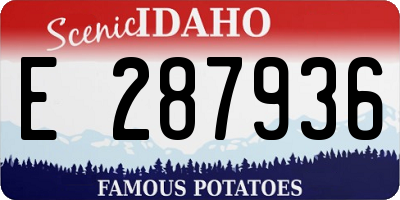 ID license plate E287936