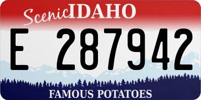 ID license plate E287942