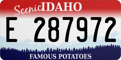 ID license plate E287972