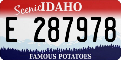 ID license plate E287978