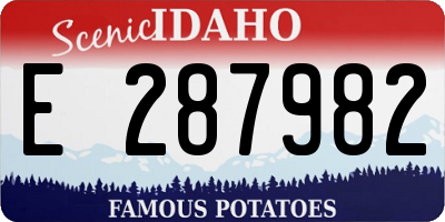 ID license plate E287982