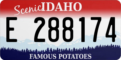 ID license plate E288174