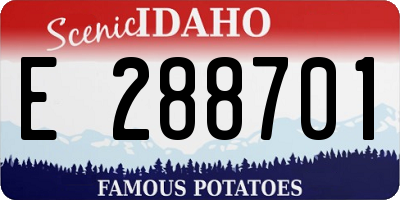 ID license plate E288701