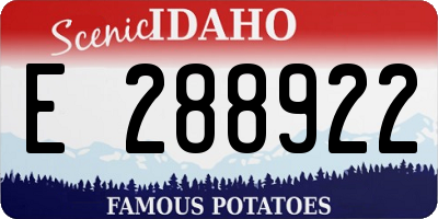 ID license plate E288922