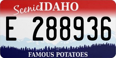 ID license plate E288936