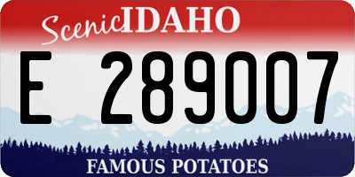 ID license plate E289007