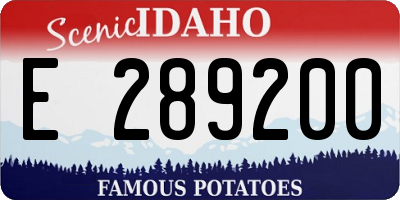 ID license plate E289200