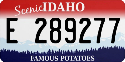 ID license plate E289277