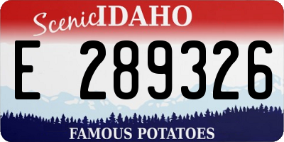 ID license plate E289326