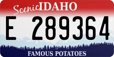 ID license plate E289364