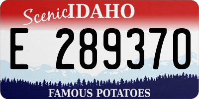 ID license plate E289370