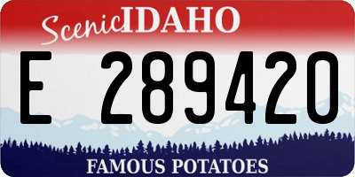ID license plate E289420