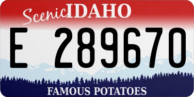 ID license plate E289670