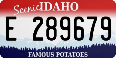 ID license plate E289679