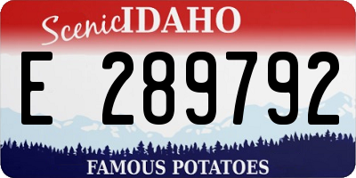 ID license plate E289792