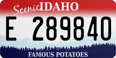 ID license plate E289840