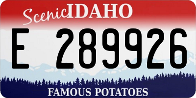ID license plate E289926