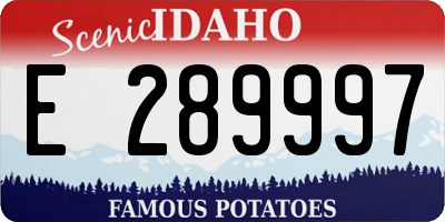 ID license plate E289997