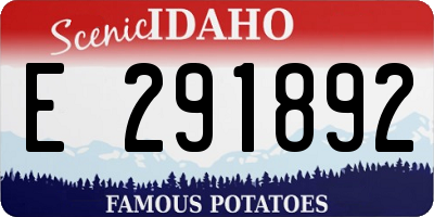 ID license plate E291892