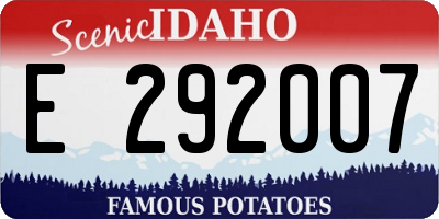 ID license plate E292007