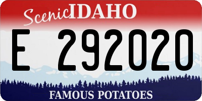 ID license plate E292020