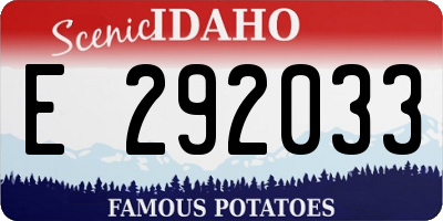 ID license plate E292033