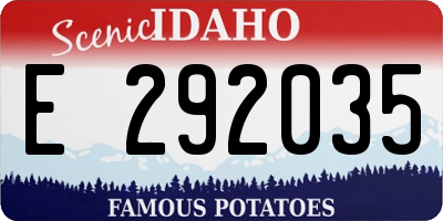 ID license plate E292035