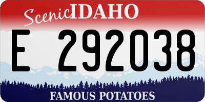 ID license plate E292038