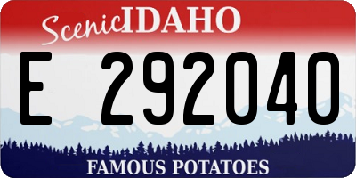 ID license plate E292040