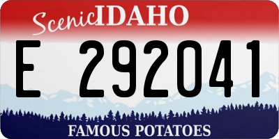 ID license plate E292041