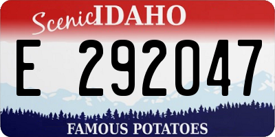 ID license plate E292047
