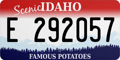 ID license plate E292057